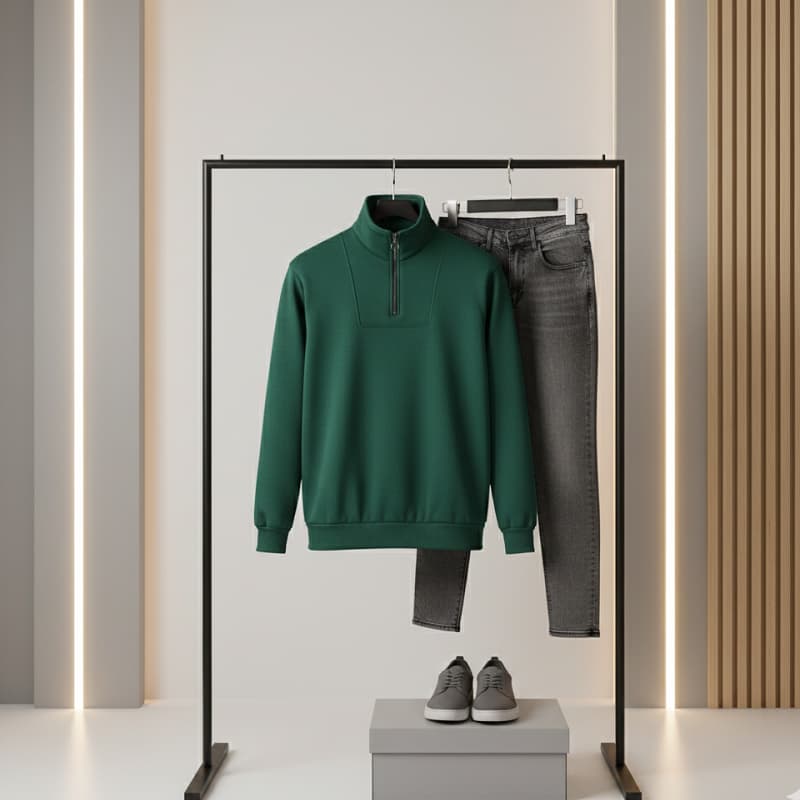 دورس مردانه نیم زیپ مدل Behbod-سبز